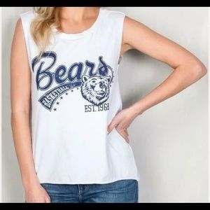 White Shredded Slashed Torn Cutout Bears Basket ball Tank Top New Sporty team
